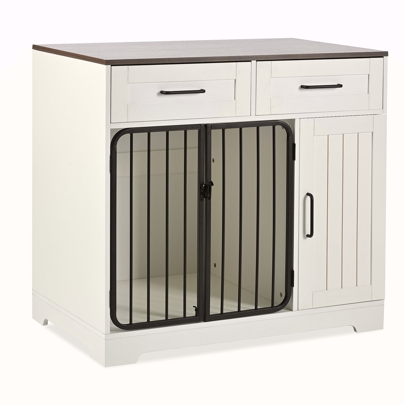 Archie & Oscar™ GO 37.4" Dog Crate Furniture, Indoor Dog Kennel With 2 ...